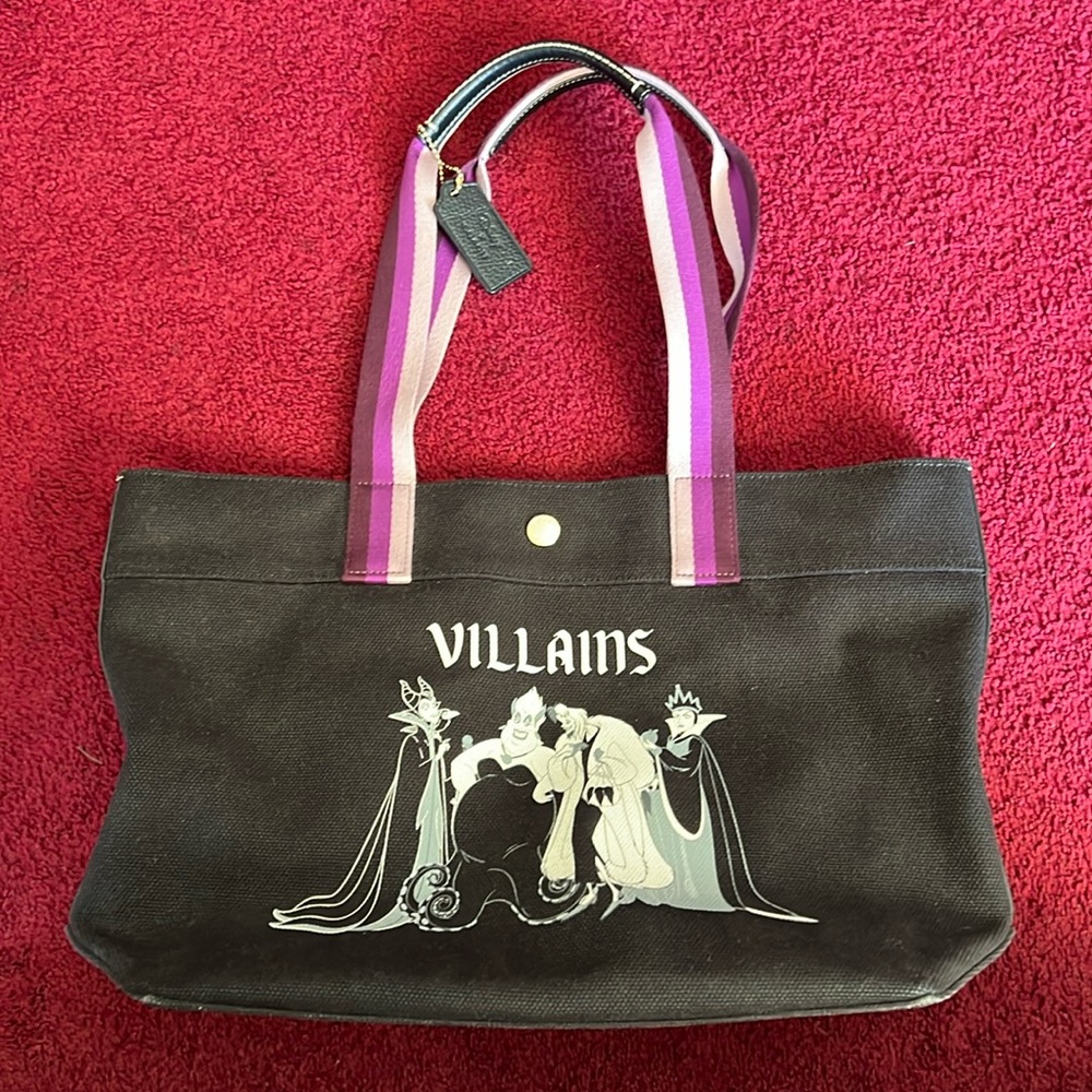 Disney x Coach Black Canvas Villains Tote